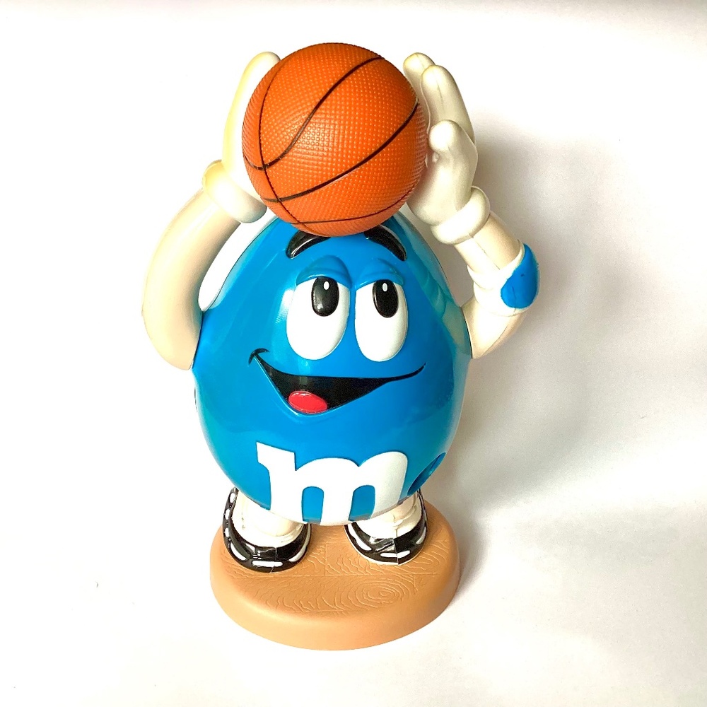 Vintage Blue M&M Basketball Player Candy Dispenser